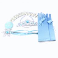 Frozen conjunto tiara, varita, trenza y guante azul trenza blanca
