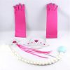 Frozen conjunto tiara, varita, trenza blanca y guantes rosa